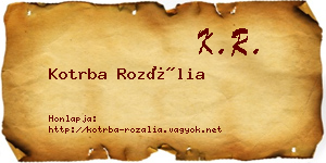Kotrba Rozália névjegykártya